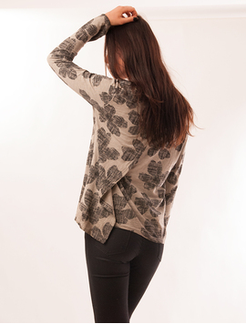 Bluza Dama Cu Flori Mari Leftovers Bej