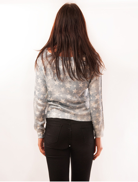 Bluza Dama Cu Stelute Galaxy Bleu Si Alb 