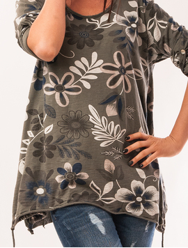 Bluza Dama Cu Model Floral Nudes Kaki