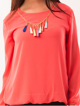 Bluza Dama Cu Colier Colorat King Corai
