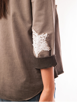 Bluza Dama Cu Steluta Cu Paiete Starshine Gri