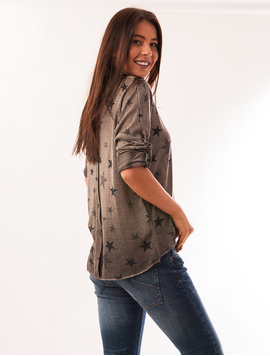 Bluza Dama Cu Stelute Universe Gri