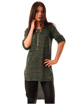 Bluza Dama Cu Parti Inegale Si Colier Dance Verde