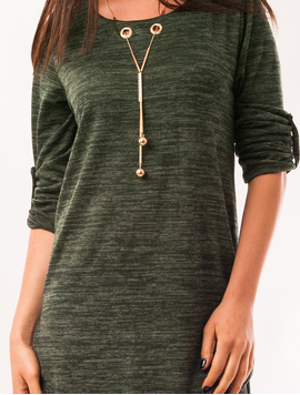 Bluza Dama Cu Parti Inegale Si Colier Dance Verde