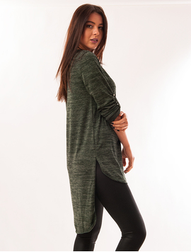 Bluza Dama Cu Parti Inegale Si Colier Dance Verde