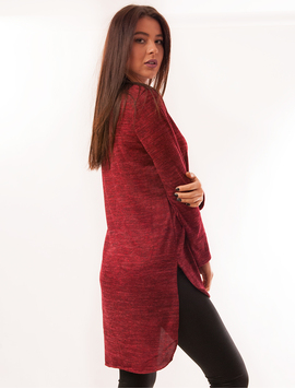 Bluza Dama Cu Parti Inegale Si Colier Dance Grena