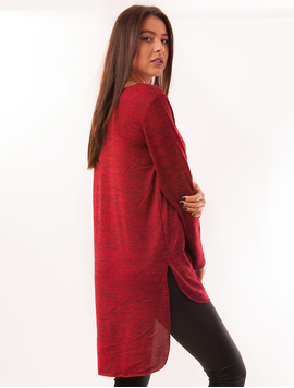 Bluza Dama Cu Parti Inegale Si Colier Dance Visinie