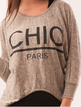 Bluza Dama Cu Model Chic Paris Gri Si Negru