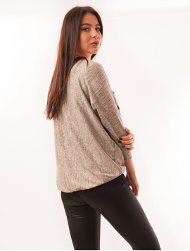 Bluza Dama Cu Model Chic Paris Gri Si Negru