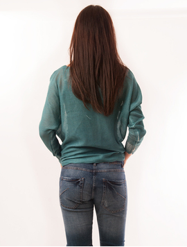 Bluza Dama Cu Elefant India Turcoaz