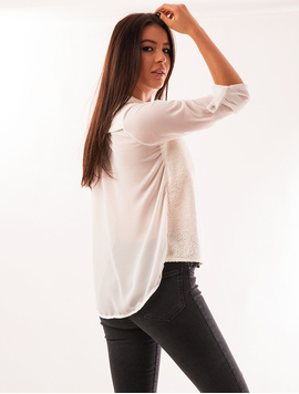 Bluza Dama Din Voal Cu Fir Stralucitor Call Alba