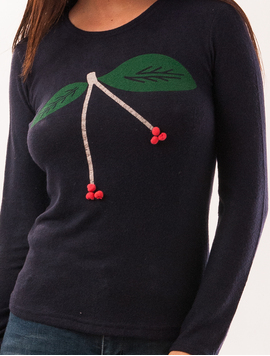 Bluza Dama Cu Model Cirese Summer Bleumarin