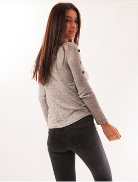 Bluza Dama Cu Nasturi Pe Umeri Work Gri Inspicat