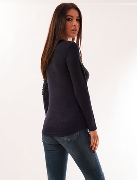 Bluza Dama Cu Nasturi Pe Umeri Work Bleumarin