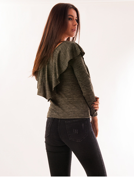 Bluza Dama Cu Guler Volanas Affection Kaki