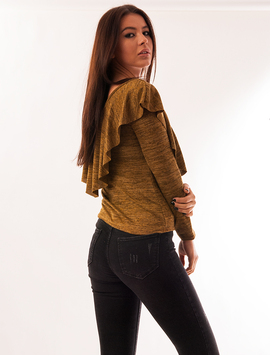 Bluza Dama Cu Guler Volanas Affection Mustar