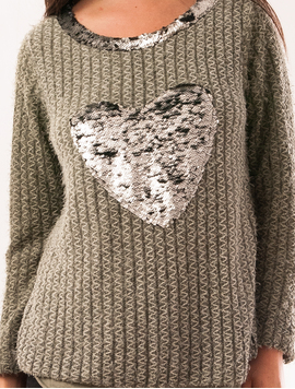 Bluza Dama Cu Inima Din Paiete Active Verde