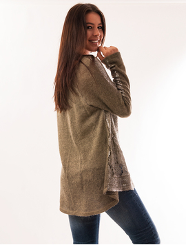 Bluza Dama Cu Broderie Strange Kaki