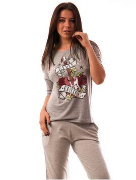 Bluza Dama Cu imprimeu Never Ending Gri