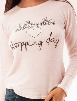 Bluza Dama Cu Imprimeu Hello Sailor Roz