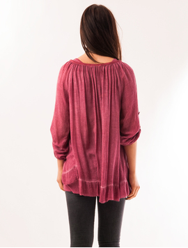 Bluza Dama Cu Dantela Si Paiete Comfortable Grena