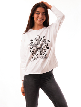 Bluza Dama Cu Bulbi Metalici Reflect Alba