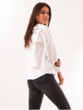 Bluza Dama Cu Bulbi Metalici Reflect Alba