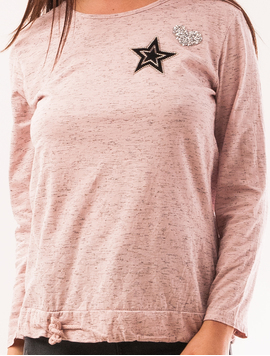Bluza Dama Cu Aplicatii Cu Strasuri Relief Roz