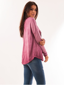 Bluza Dama Cu Paiete In Fata Star Roz