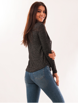 Bluza Dama Cu Imprimeu Trendy School Gri