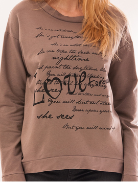 Bluza Dama Cu Imprimeu Love Forever Bej