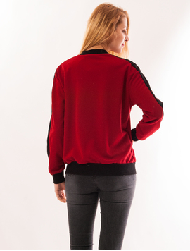 Bluza Dama Cu Fermoar Fancy Grena