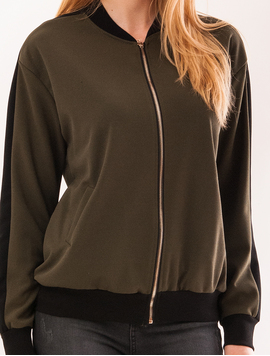 Bluza Dama Cu Fermoar Fancy Kaki