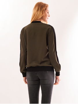 Bluza Dama Cu Fermoar Fancy Kaki