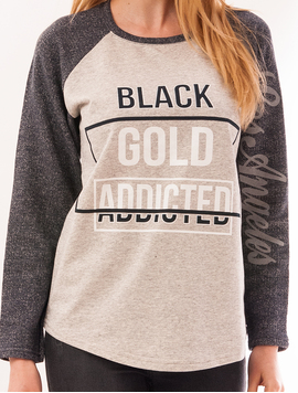 Bluza Dama Cu Imprimeu Gold Addicted Gri