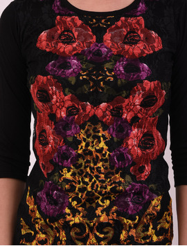 Bluza Dama Cu Imprimeu Floral Lace Neagra