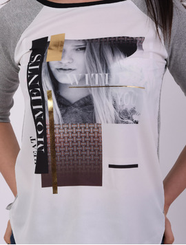 Bluza Dama Cu Imprimeu Moments Gri