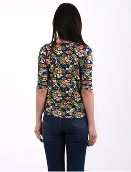 Bluza Dama Cu Imprimeu Floral Change Bleumarin