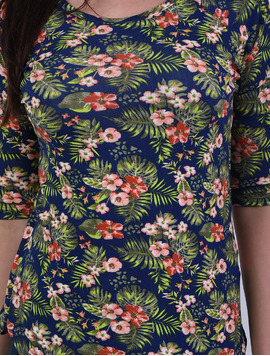 Bluza Dama Cu Imprimeu Floral Change Bleumarin