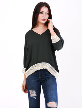 Bluza Dama Cu Broderie La Baza Challenge Verde