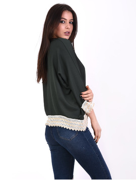 Bluza Dama Cu Broderie La Baza Challenge Verde