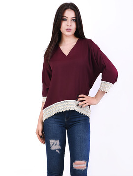 Bluza Dama Cu Broderie La Baza Challenge Grena