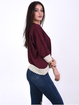 Bluza Dama Cu Broderie La Baza Challenge Grena