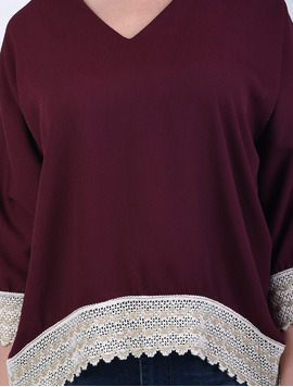 Bluza Dama Cu Broderie La Baza Challenge Grena