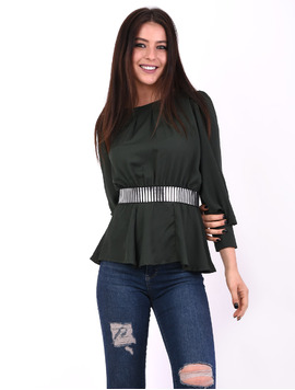 Bluza Dama Cu Elastic In Talie Attract Verde