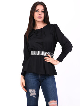 Bluza Dama Cu Elastic In Talie Attract Neagra