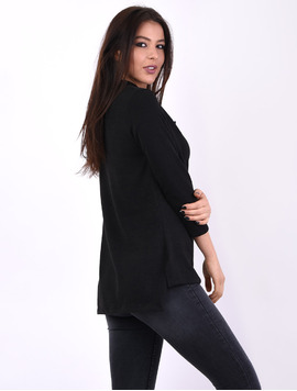 Bluza Dama Cu Guler Amplu Thank Neagra