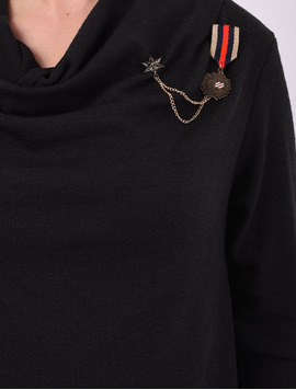 Bluza Dama Cu Guler Amplu Thank Neagra