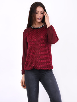 Bluza Dama Din Voal Si Dantela Worker Grena