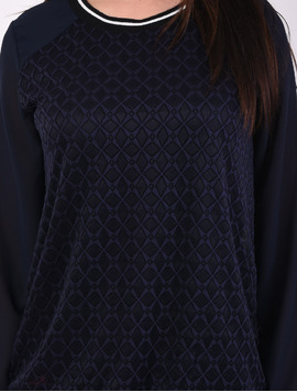 Bluza Dama Din Voal Si Dantela Worker Bleumarin